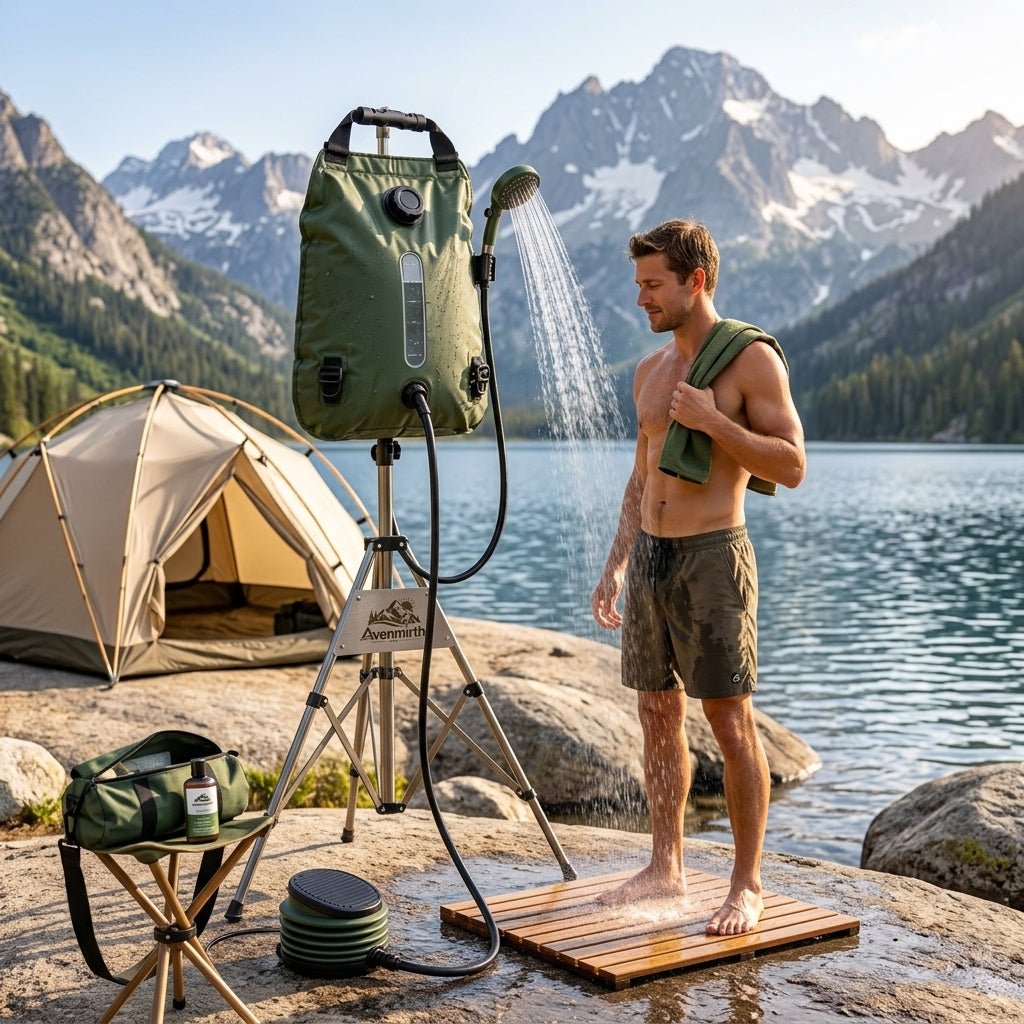 Avenmirth™ Foot-Pump Camp Shower